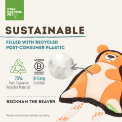 Only Natural Pet Mountain Friends Recycled Plush Dog Toys -Pet Supplies Discount Shop BeckhamtheBeaverMountainFriendsPlushDogToySustainable