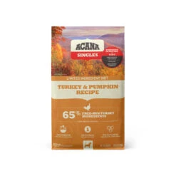 ACANA Singles Limited Ingredient Diet Grain-Free Dry Dog Food -Pet Supplies Discount Shop DS ACANA Singles Dog Turkey 26 Pumpkin Recipe Front 25lb