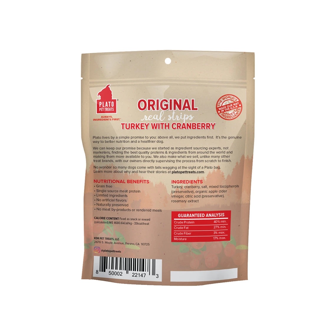 Plato Original Real Strips Meat Bars Soft Treats For Dogs 12 Plato Original Real Strips Meat Bars Soft Treats For Dogs - Image 10