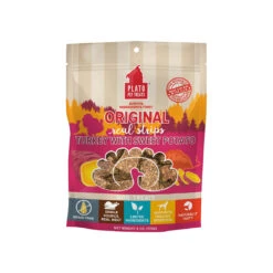 Plato Original Real Strips Meat Bars Soft Treats For Dogs 24 Plato Original Real Strips Meat Bars Soft Treats For Dogs -Pet Supplies Discount Shop Plato Jerky TurkeyPotato Front