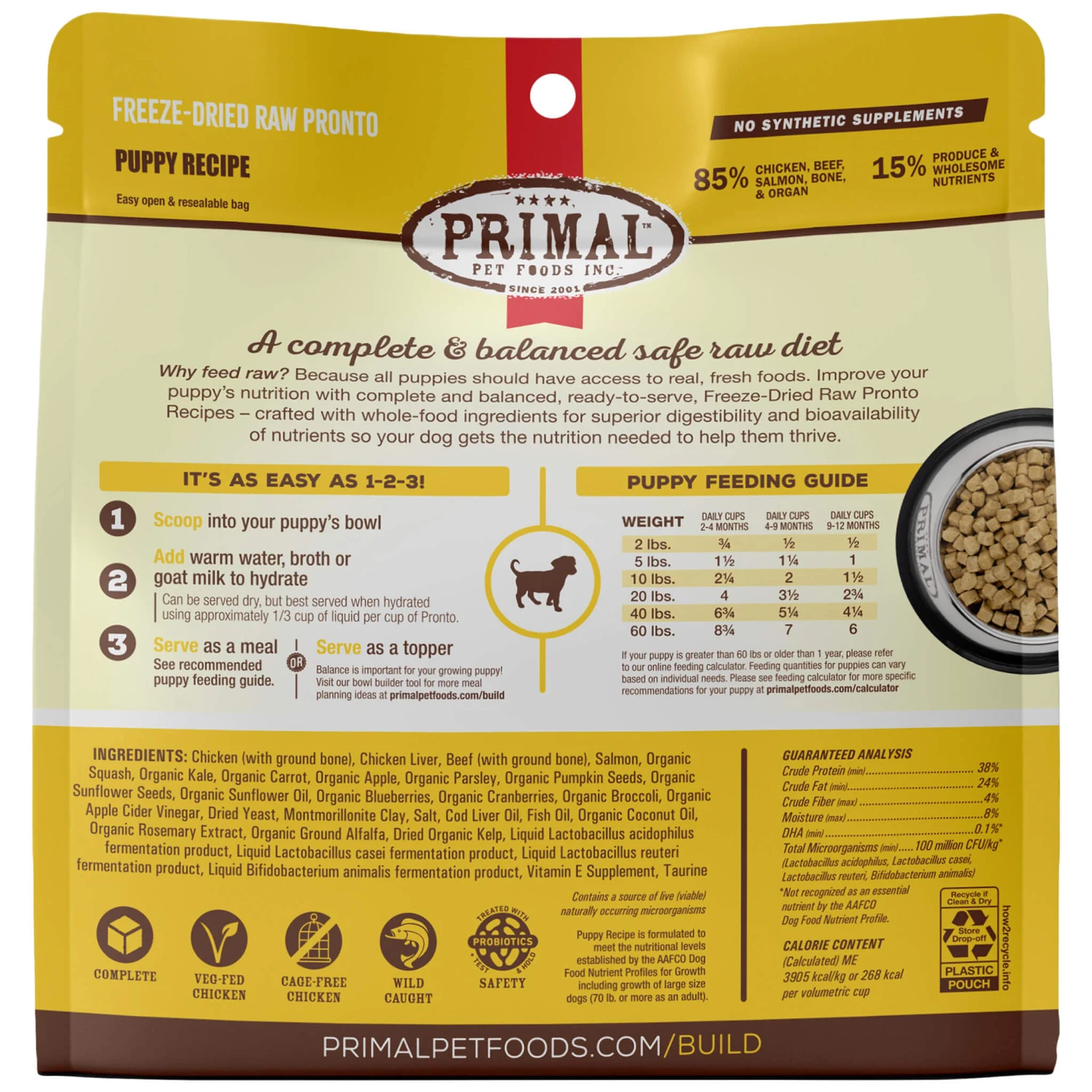 Primal Pet Foods Pronto Freeze-Dried Raw Puppy Food 6 Primal Pet Foods Pronto Freeze-Dried Raw Puppy Food - Image 4