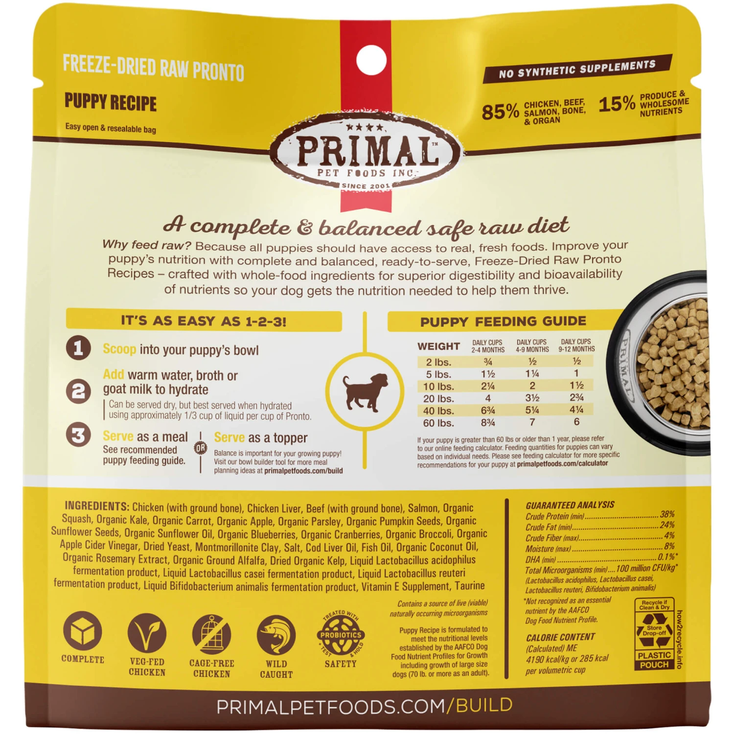Primal Pet Foods Pronto Freeze-Dried Raw Puppy Food 4 Primal Pet Foods Pronto Freeze-Dried Raw Puppy Food - Image 2