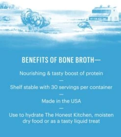 The Honest Kitchen Bone Broth Liquid Dog & Cat Treat -Pet Supplies Discount Shop THK BoneBroth Turkey Info
