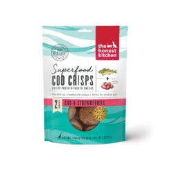 The Honest Kitchen Superfood Crisps Cod Fish Treats For Dogs -Pet Supplies Discount Shop THK SuperfoodCrisps CodStrawberry Front